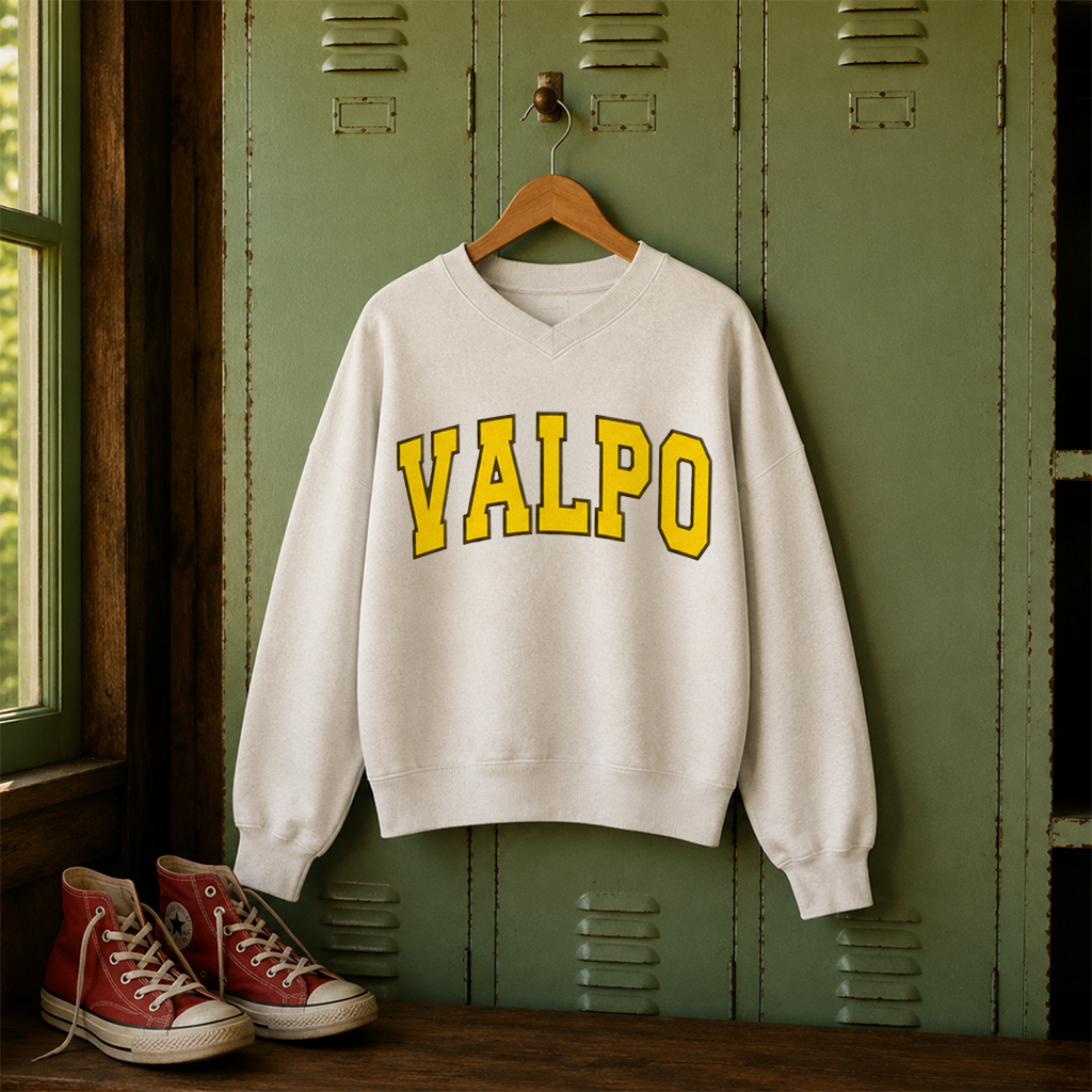 ColorPop Collegiate V-Neck Sweatshirt
