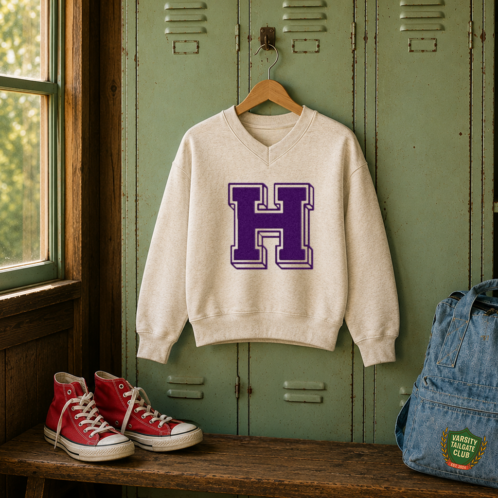 Varsity Letterman Custom V-Neck Sweatshirt