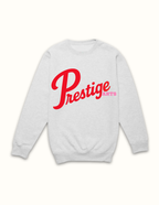Prestige Arts Retro Varsity Crewneck Sweatshirt Tee Boxy Crop Crew Adult Prestige Creamy Ash Red Crew