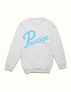 Prestige Arts Retro Varsity Crewneck Sweatshirt Tee Boxy Crop Crew Adult Prestige Creamy Ash Blue Crew