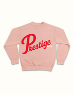 Prestige Arts Retro Varsity Crewneck Sweatshirt Tee Boxy Crop Crew Prestige Salmon Red Crew
