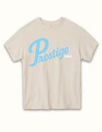 Prestige Arts Retro Varsity Crewneck Sweatshirt Tee Boxy Crop Tee Prestige Marshmallow Blue Tee