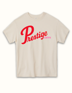 Prestige Arts Retro Varsity Crewneck Sweatshirt Tee Boxy Crop Tee Prestige Marshmallow Red Tee