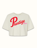 Prestige Arts Retro Varsity Crewneck Sweatshirt Tee Boxy Crop Boxy Crop Adult Prestige Marshmallow Red Boxy