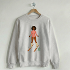 Ski Babes of Pines Peak Vintage Crewneck Sweatshirt Creamy Ash Bubblegum Crew