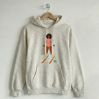 Ski Babes of Pines Peak Vintage Crewneck Sweatshirt Creamy Ash Bubblegum Hoodie