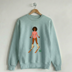 Ski Babes of Pines Peak Vintage Crewneck Sweatshirt Unconventional Green Bubblegum Crew