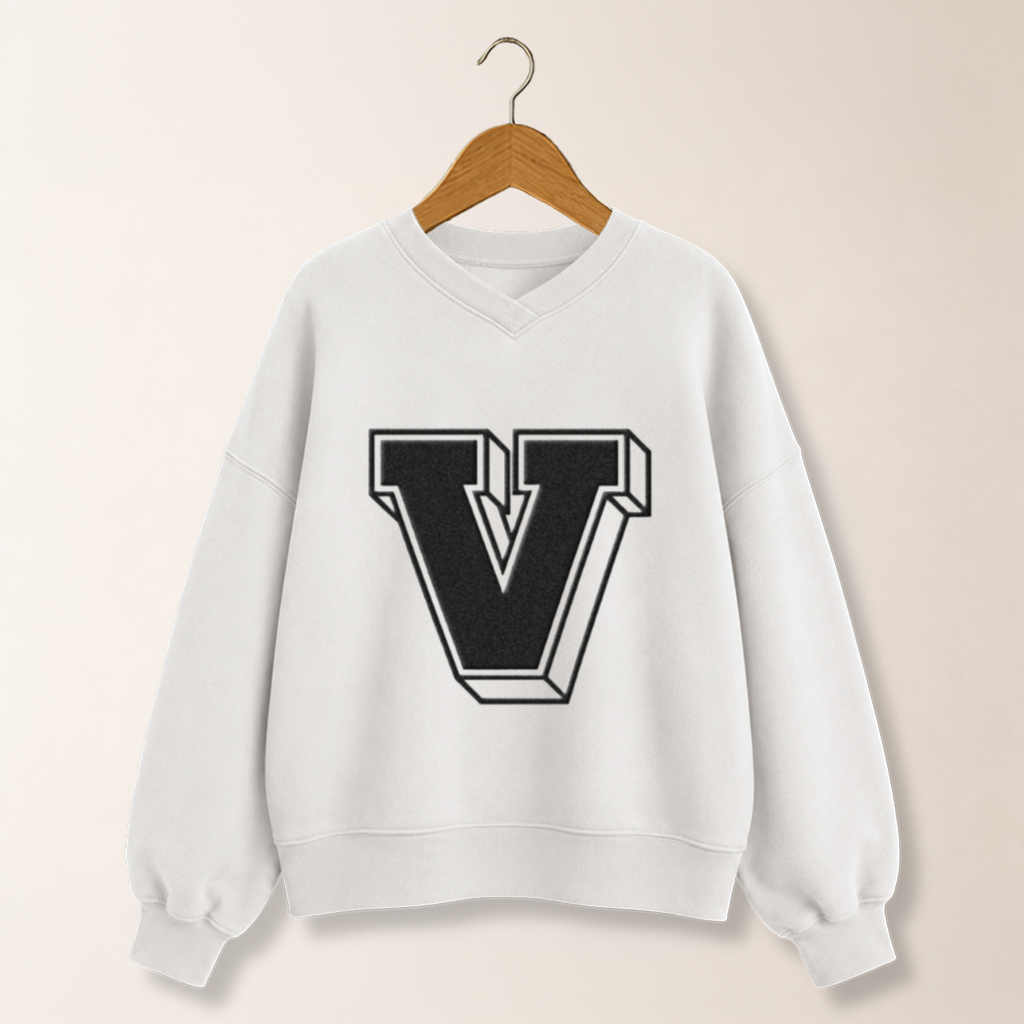 Varsity Letterman Custom V-Neck Sweatshirt