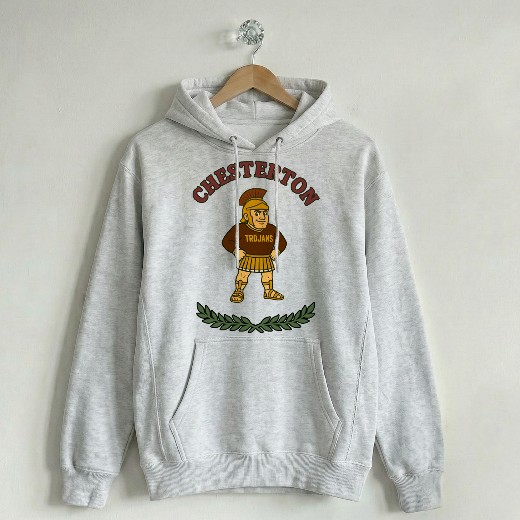 Vintage School Mascot Collection Chesterton Trojans Mascot Hoodie