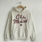 Custom Vintage Hoodie Sweatshirt City & Stars Creamy Ash