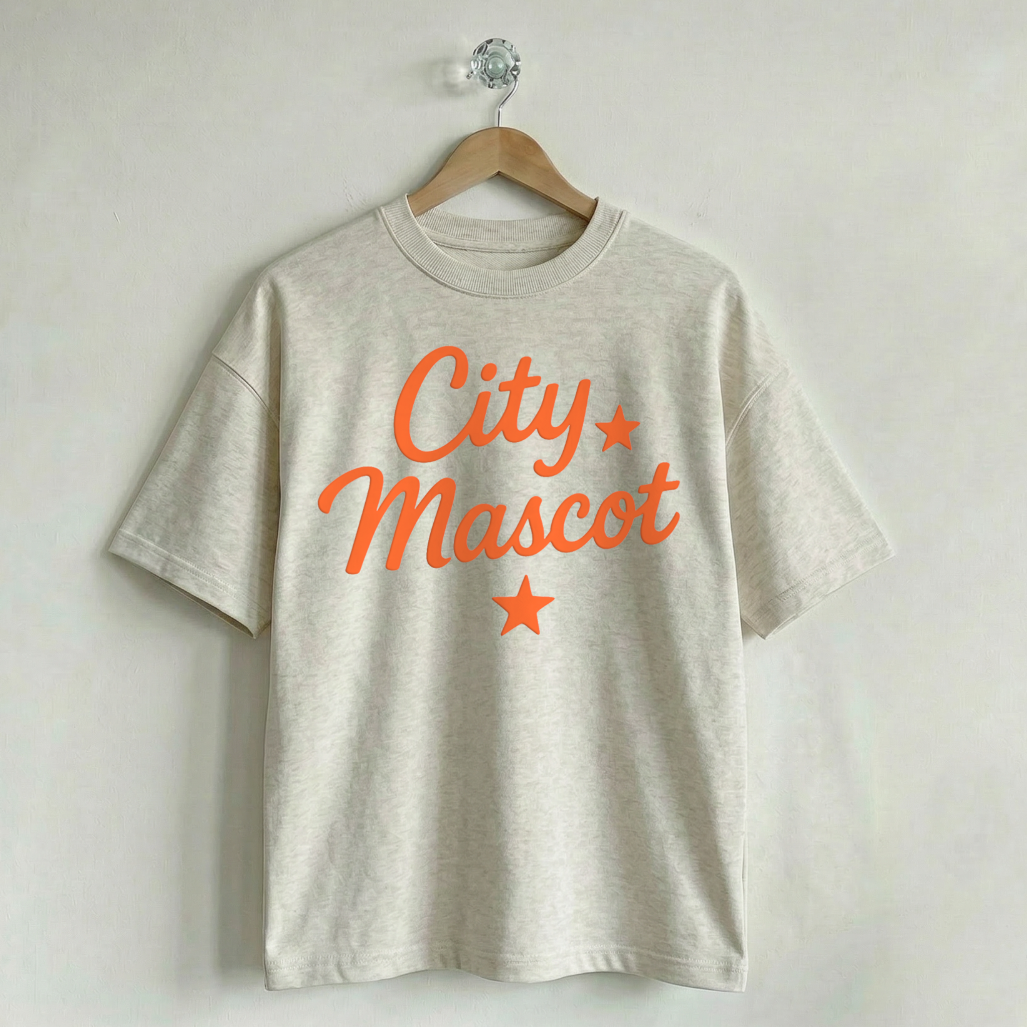Custom Vintage Graphic Tee City & Stars Creamy Ash