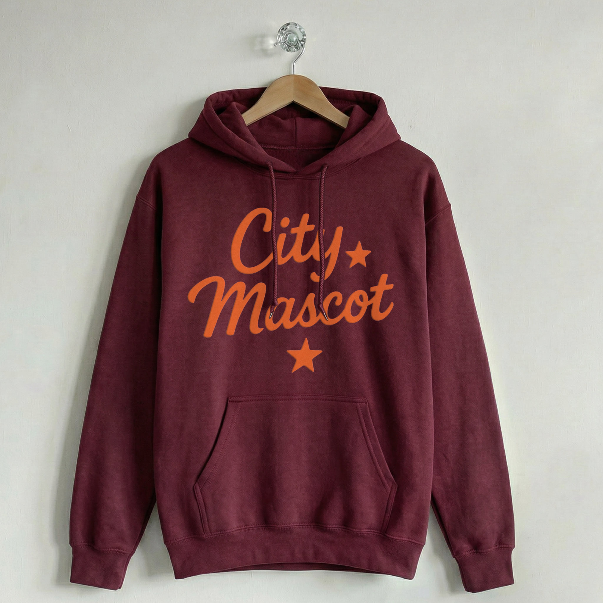 Custom Vintage Hoodie Sweatshirt City & Stars Maroon