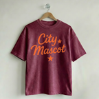 Custom Vintage Graphic Tee City & Stars Maroon