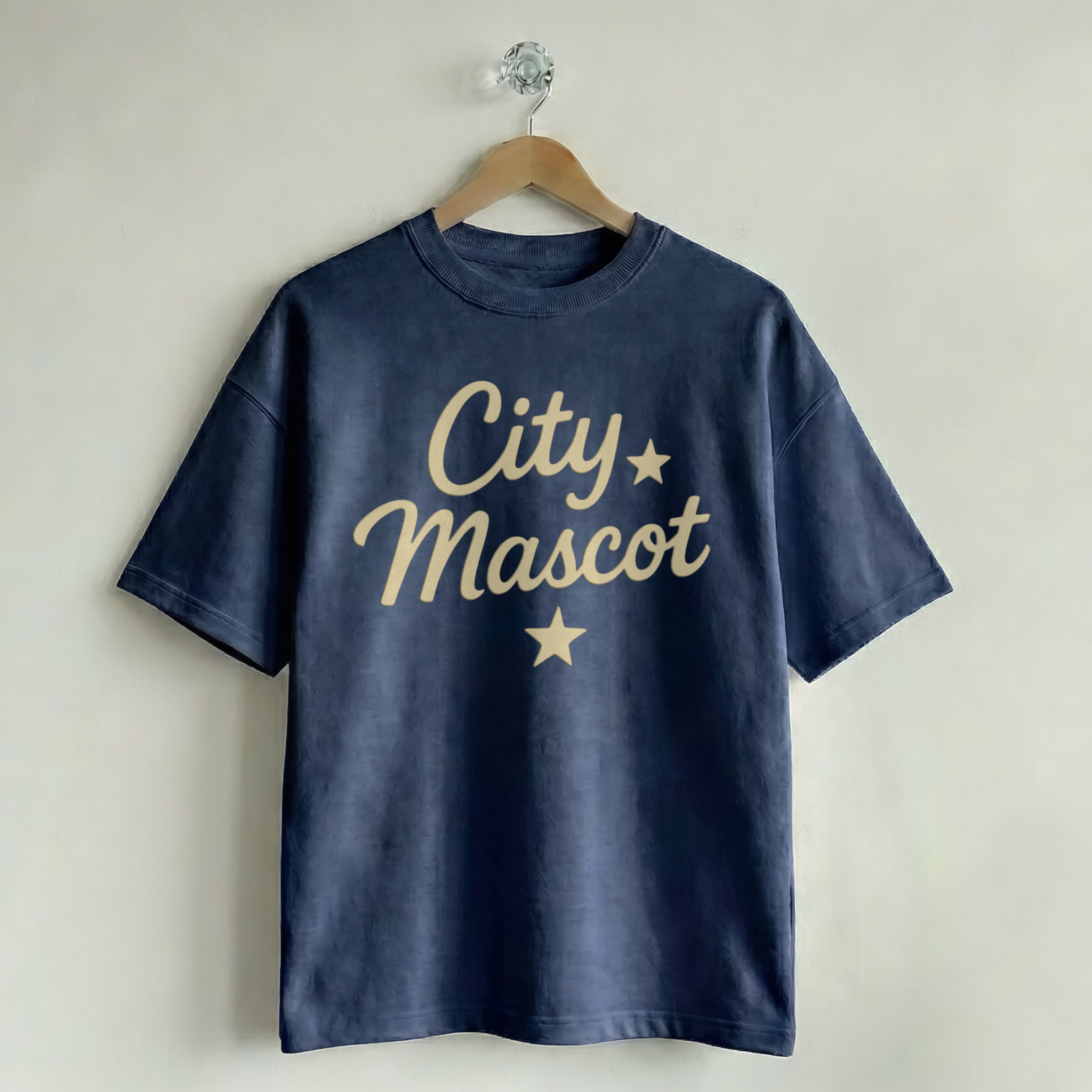 Custom Vintage Graphic Tee City & Stars Navy