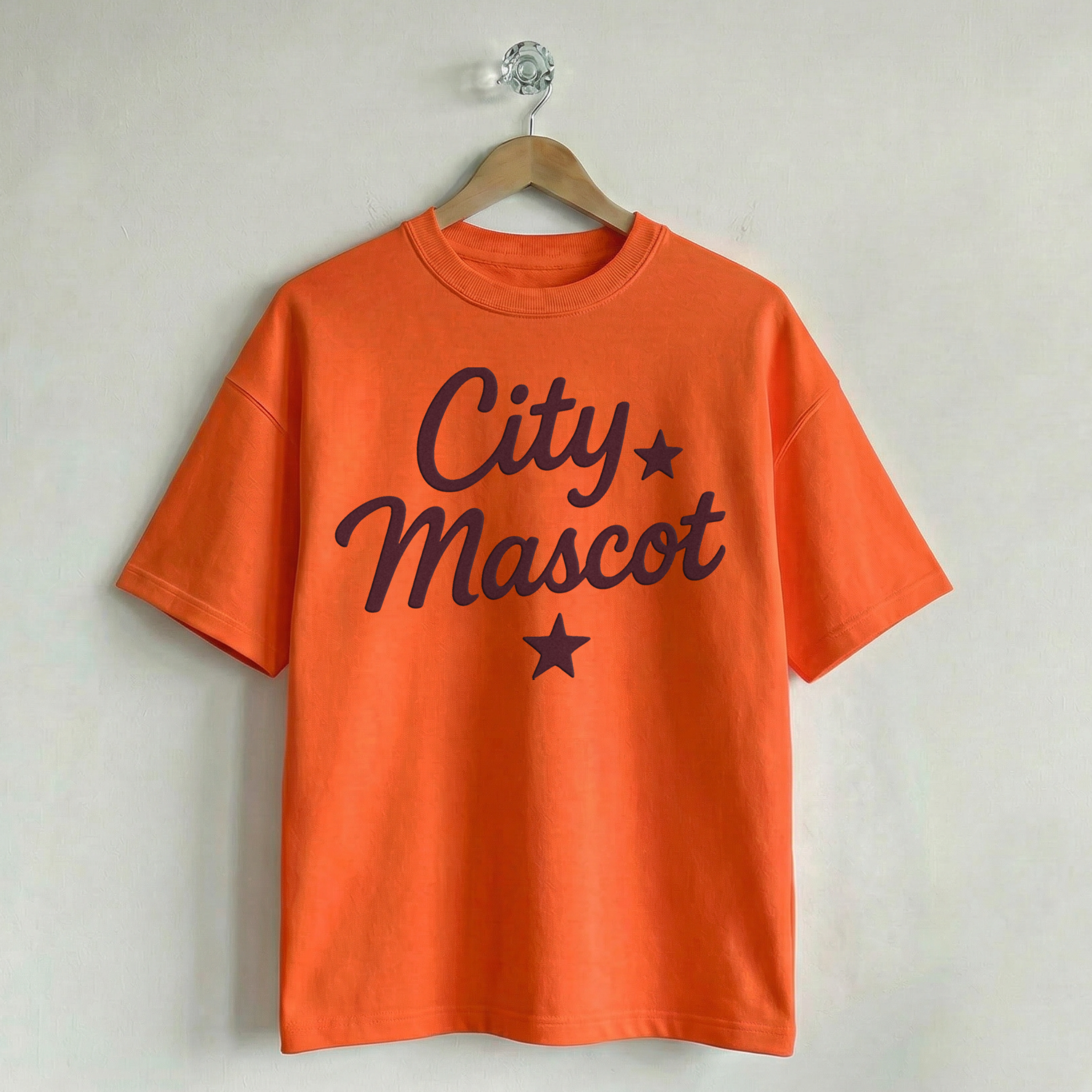 Custom Vintage Graphic Tee City & Stars Orange