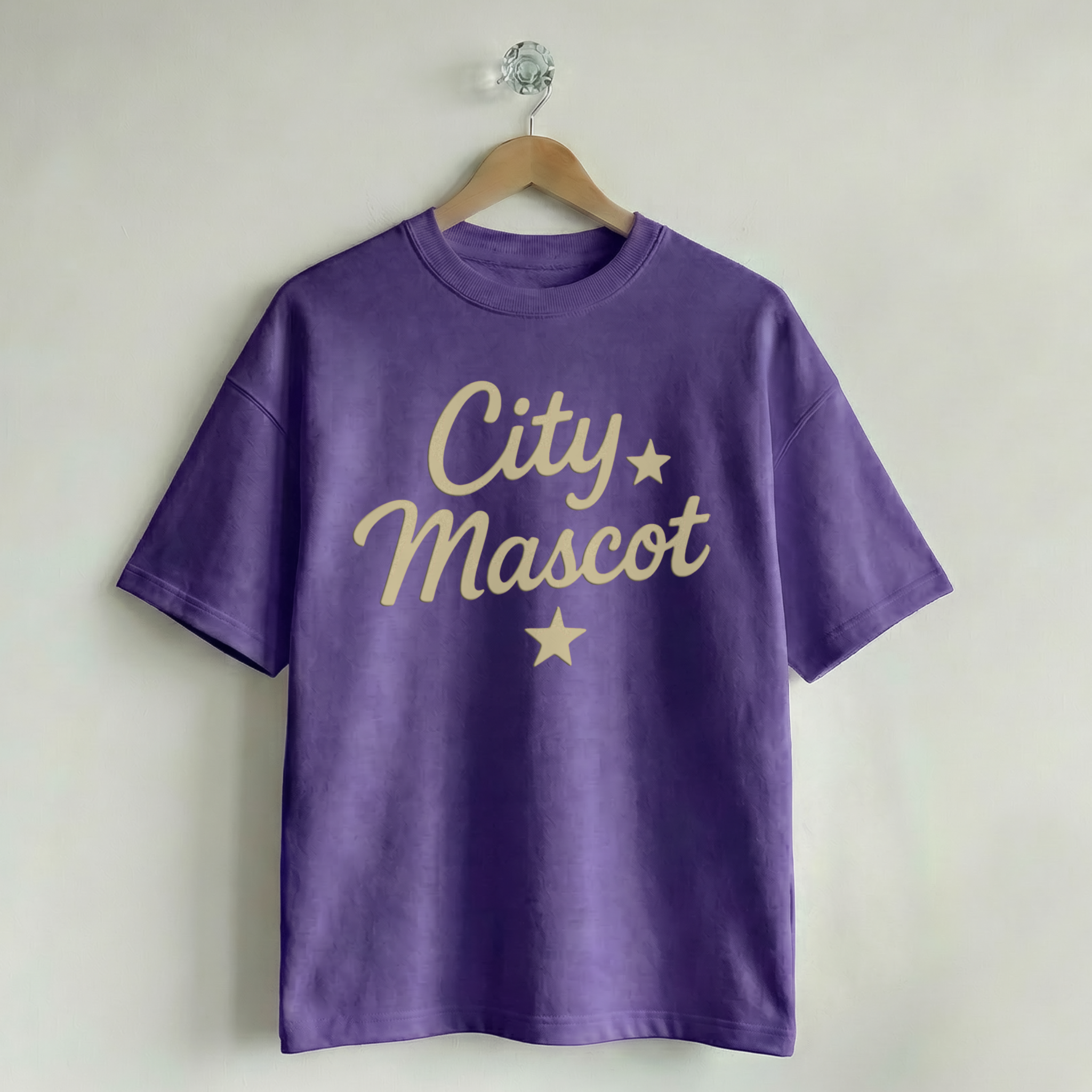 Custom Vintage Graphic Tee City & Stars Purple