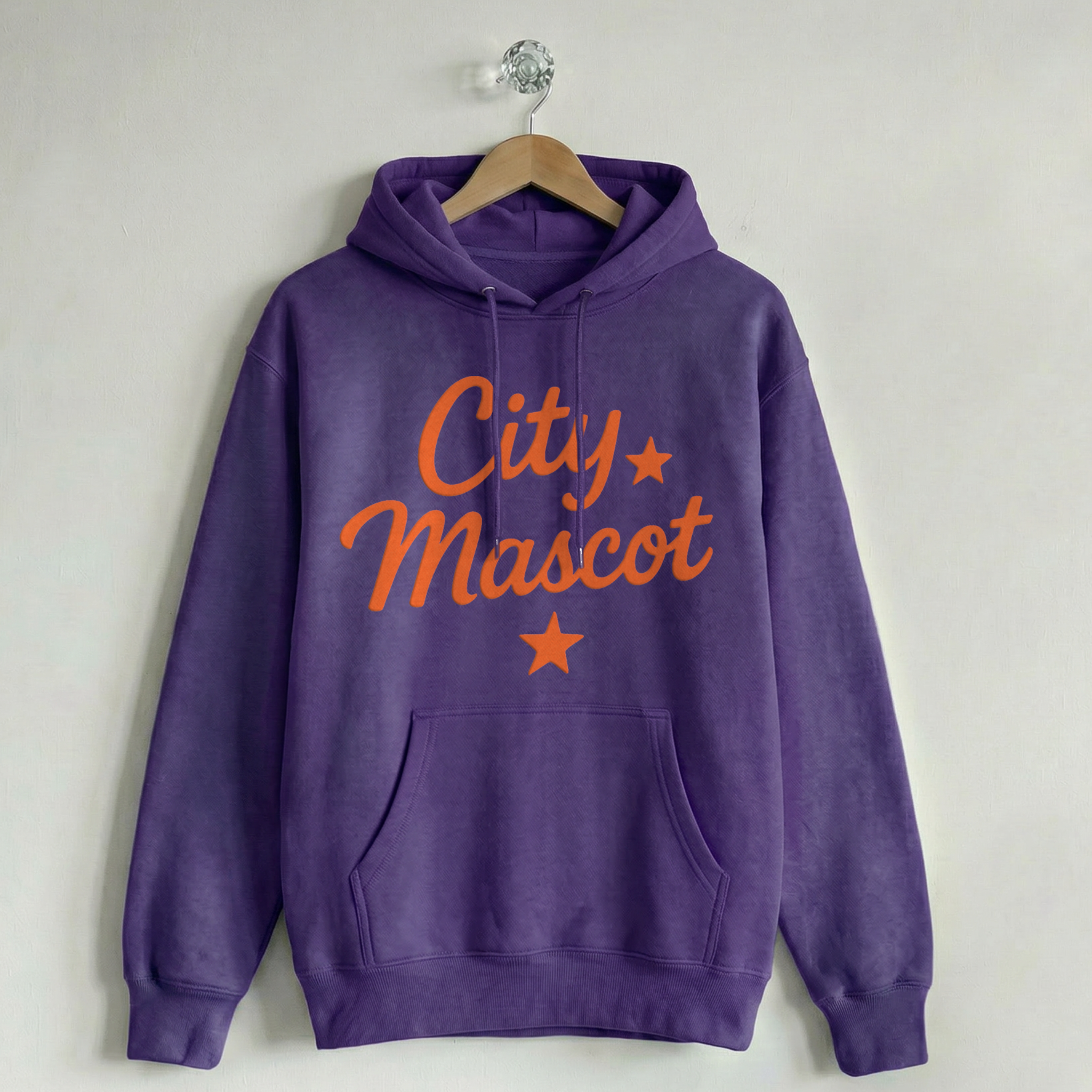 Custom Vintage Hoodie Sweatshirt City & Stars Purple
