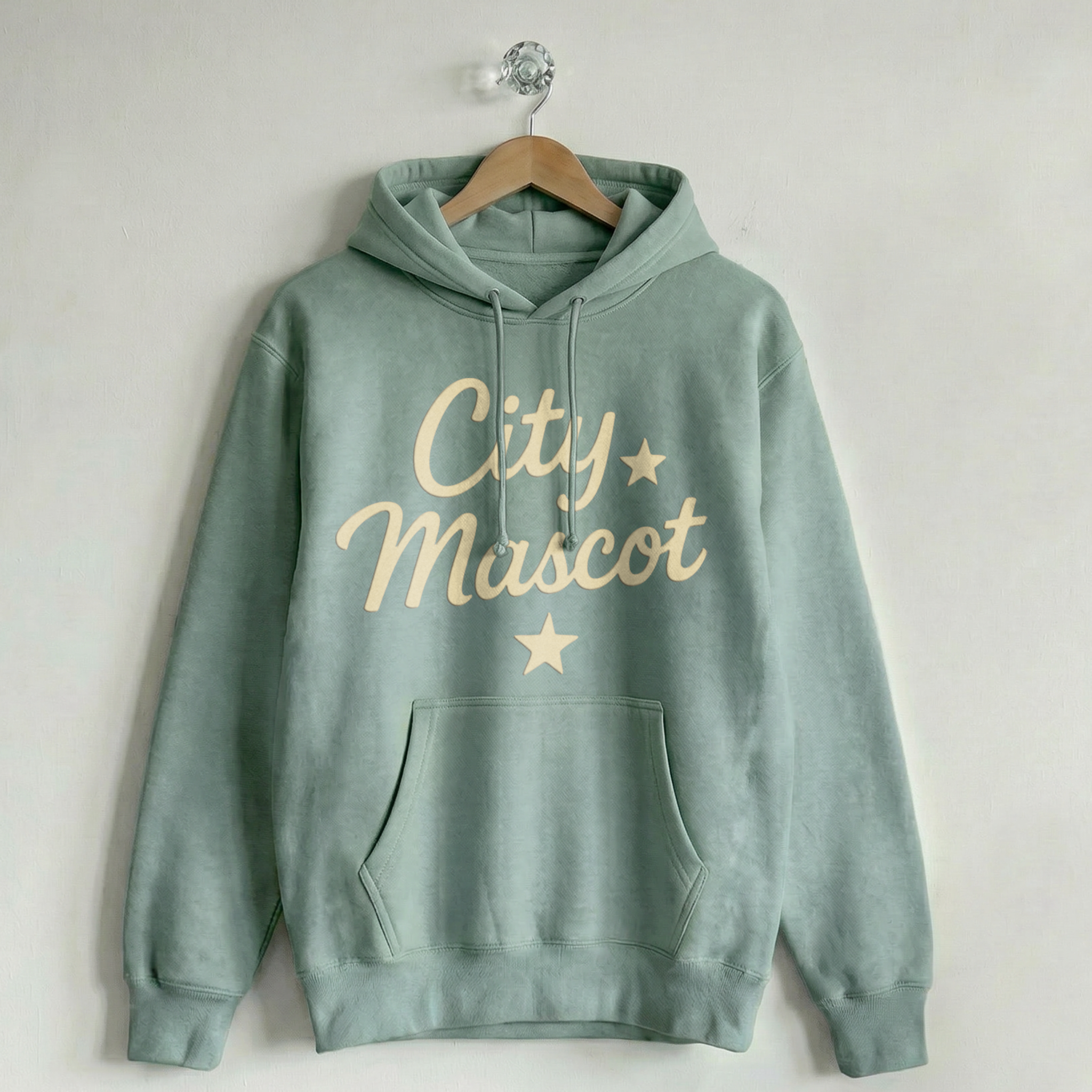 Custom Vintage Hoodie Sweatshirt City & Stars Unconventional Green
