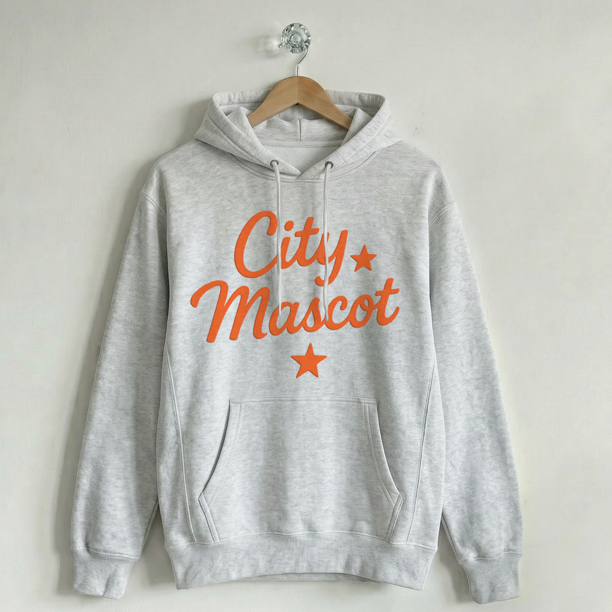 Custom Vintage Hoodie Sweatshirt City & Stars Varsity Gray