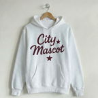 Custom Vintage Hoodie Sweatshirt City & Stars White