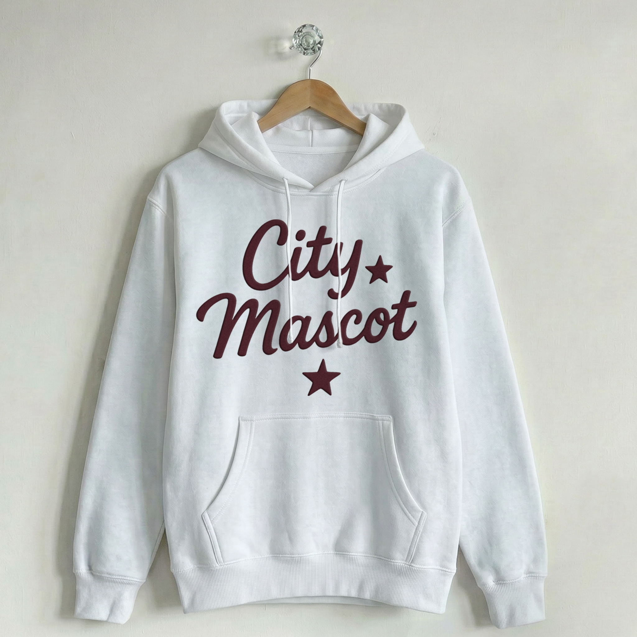 Custom Vintage Hoodie Sweatshirt City & Stars White