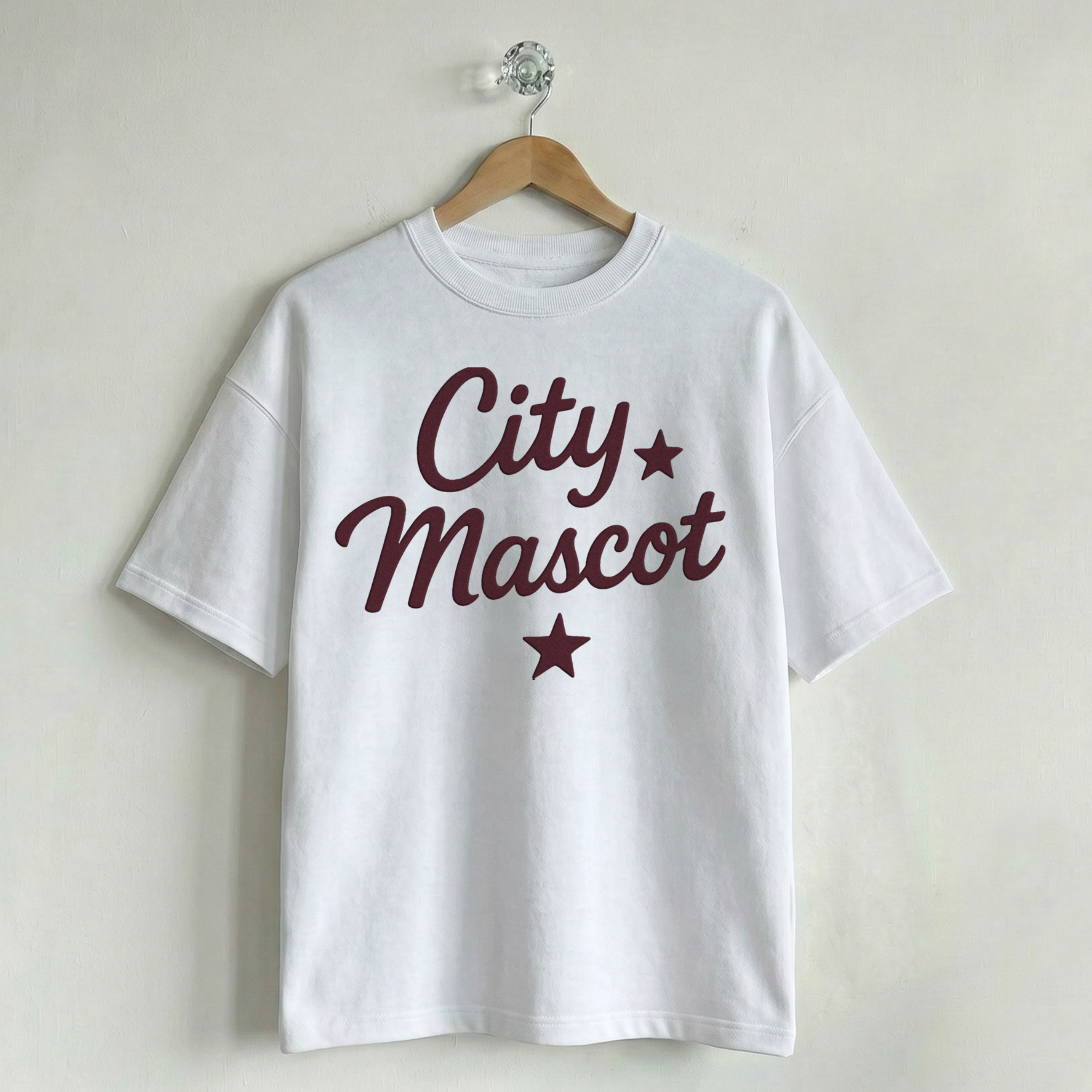 Custom Vintage Graphic Tee City & Stars White