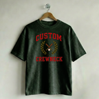 Custom Vintage Graphic Tee Collegiate Athletic Forest