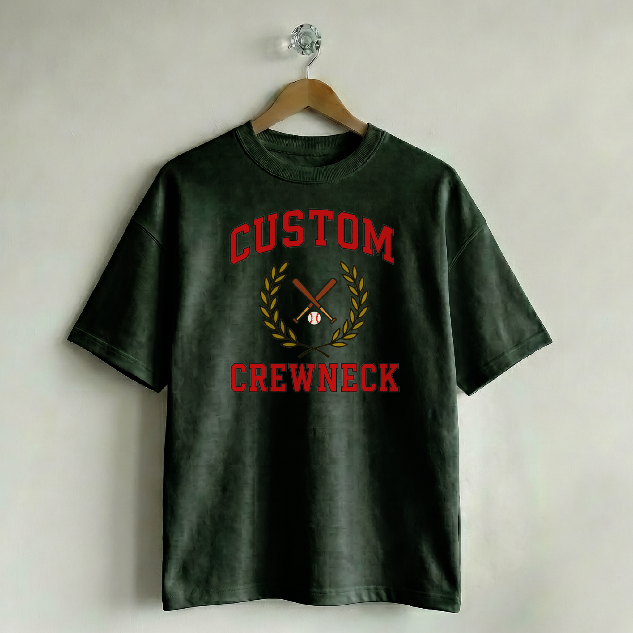 Custom Vintage Graphic Tee Collegiate Athletic Forest