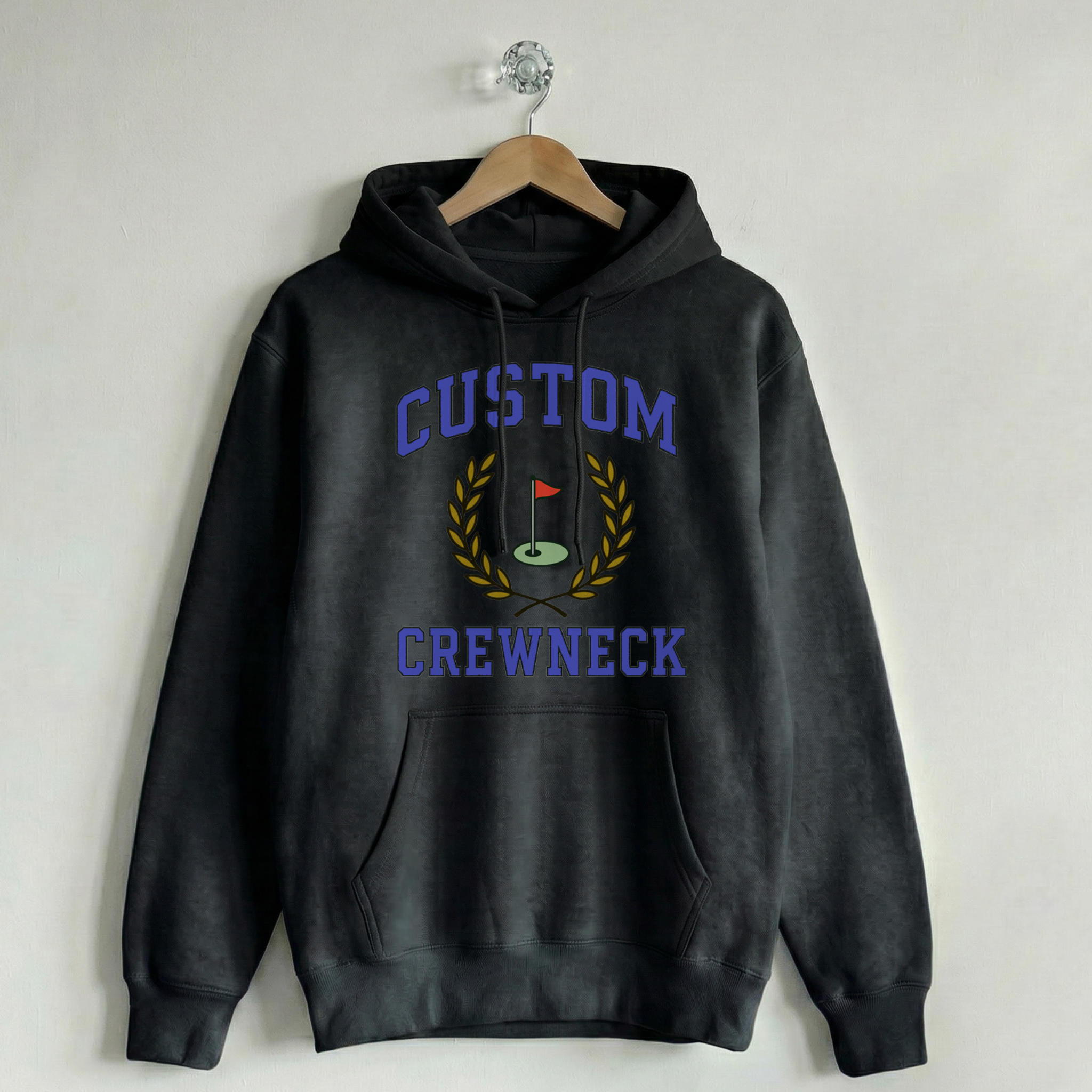 Custom Vintage Hoodie Sweatshirt Collegiate Midnight