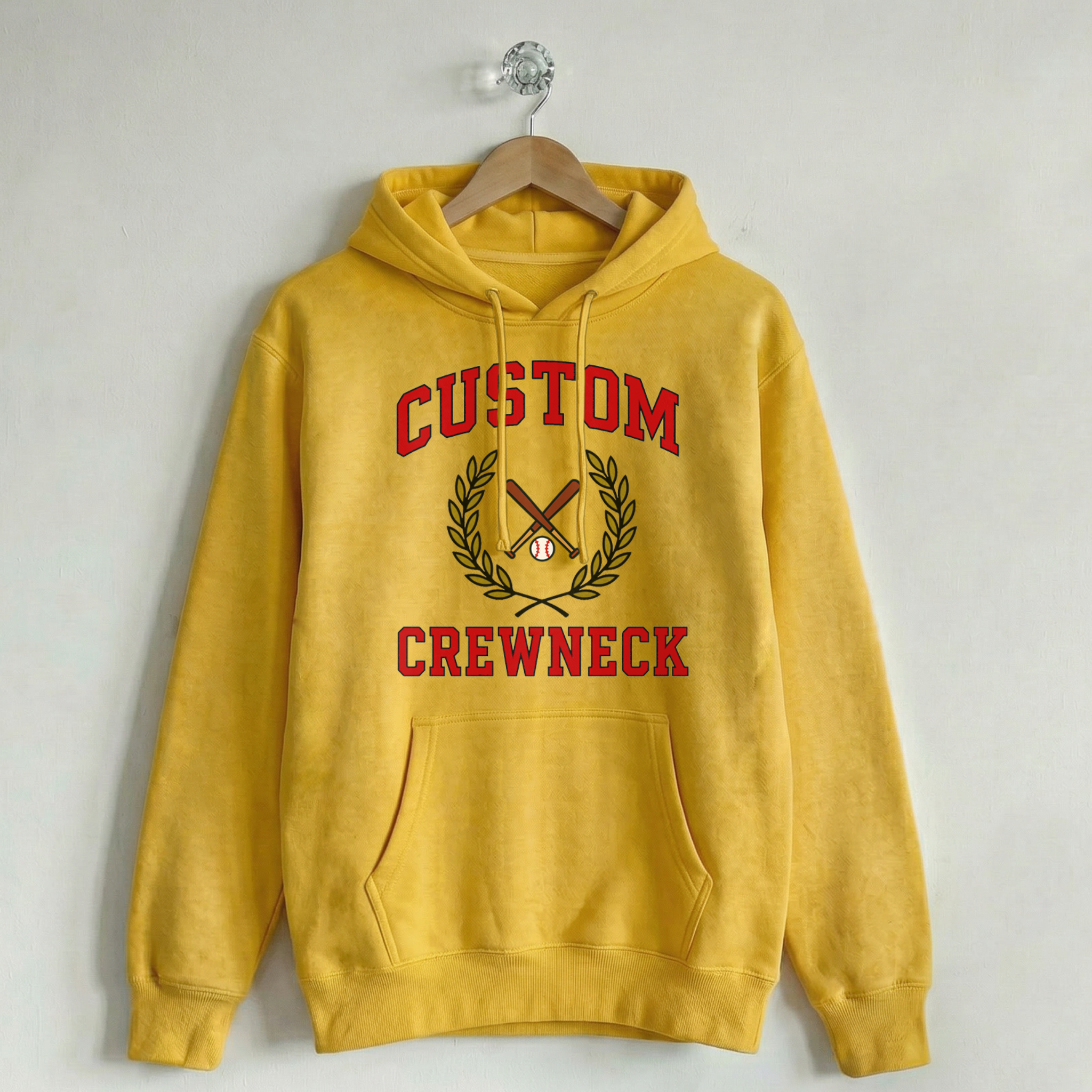 Custom Vintage Hoodie Sweatshirt Collegiate Lemon