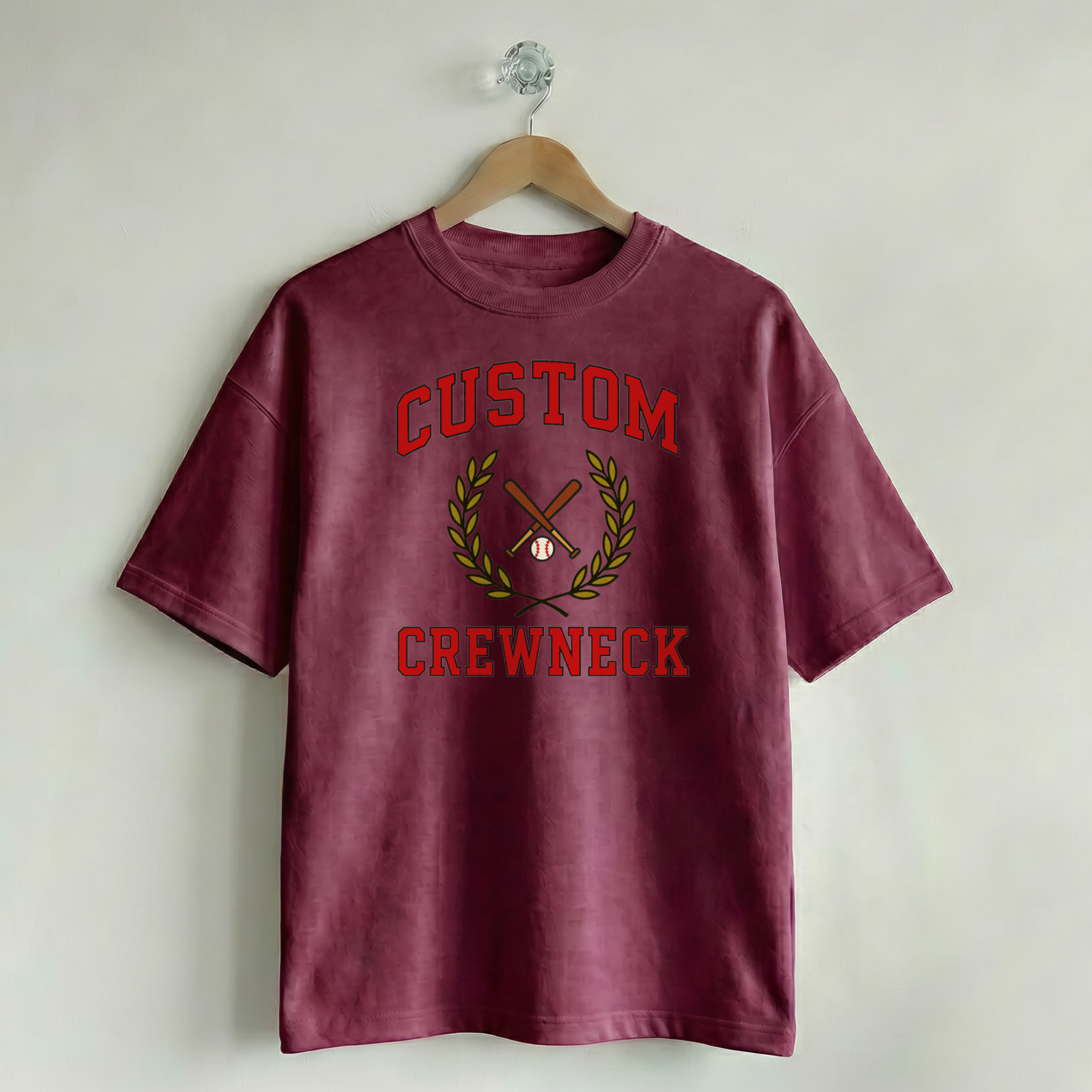 Custom Vintage Graphic Tee Collegiate Maroon