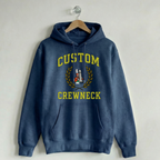Custom Vintage Hoodie Sweatshirt Collegiate Navy
