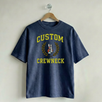 Custom Vintage Graphic Tee Collegiate Navy
