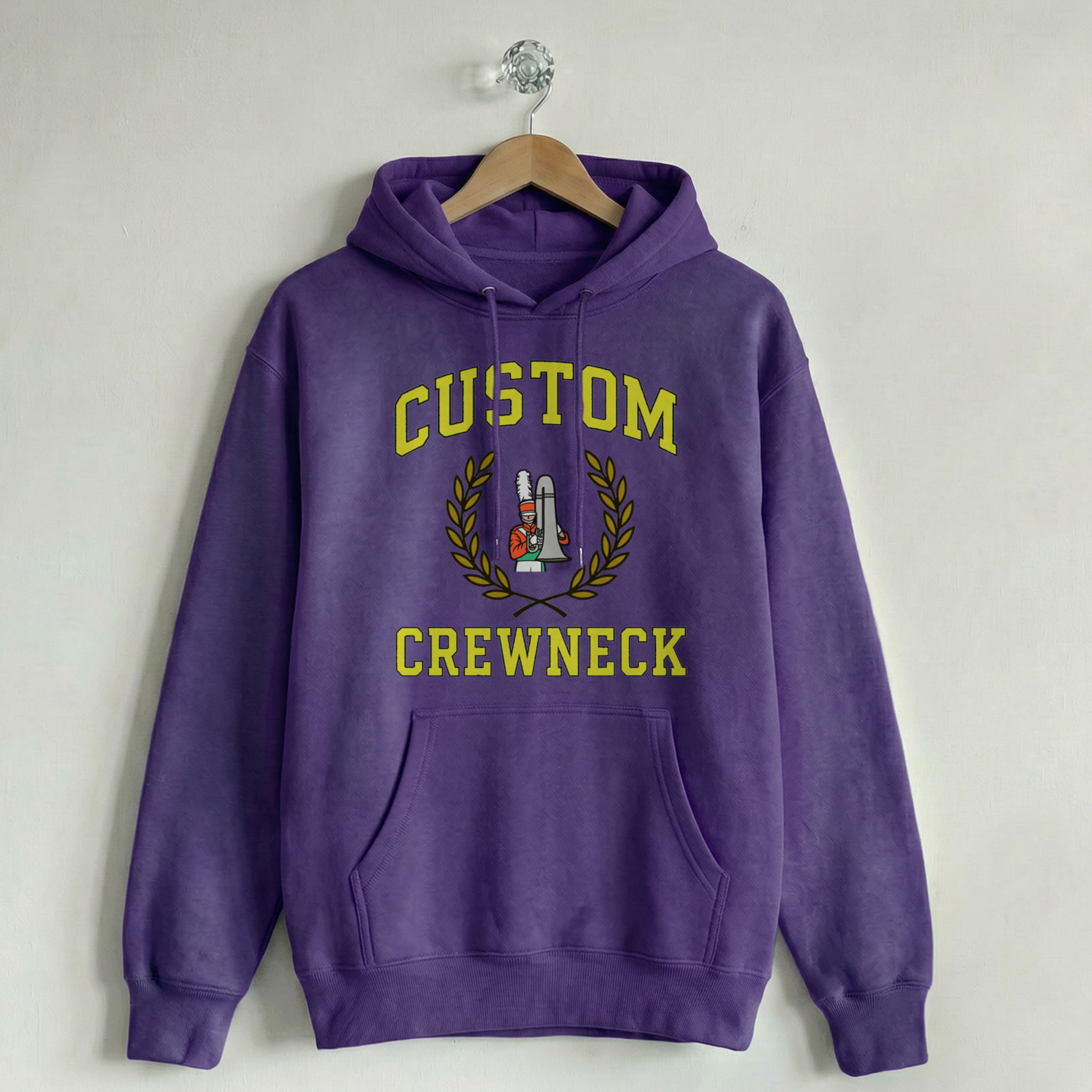 Custom Vintage Hoodie Sweatshirt Collegiate Purple