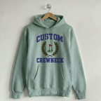 Custom Vintage Hoodie Sweatshirt Collegiate Unconventional Green