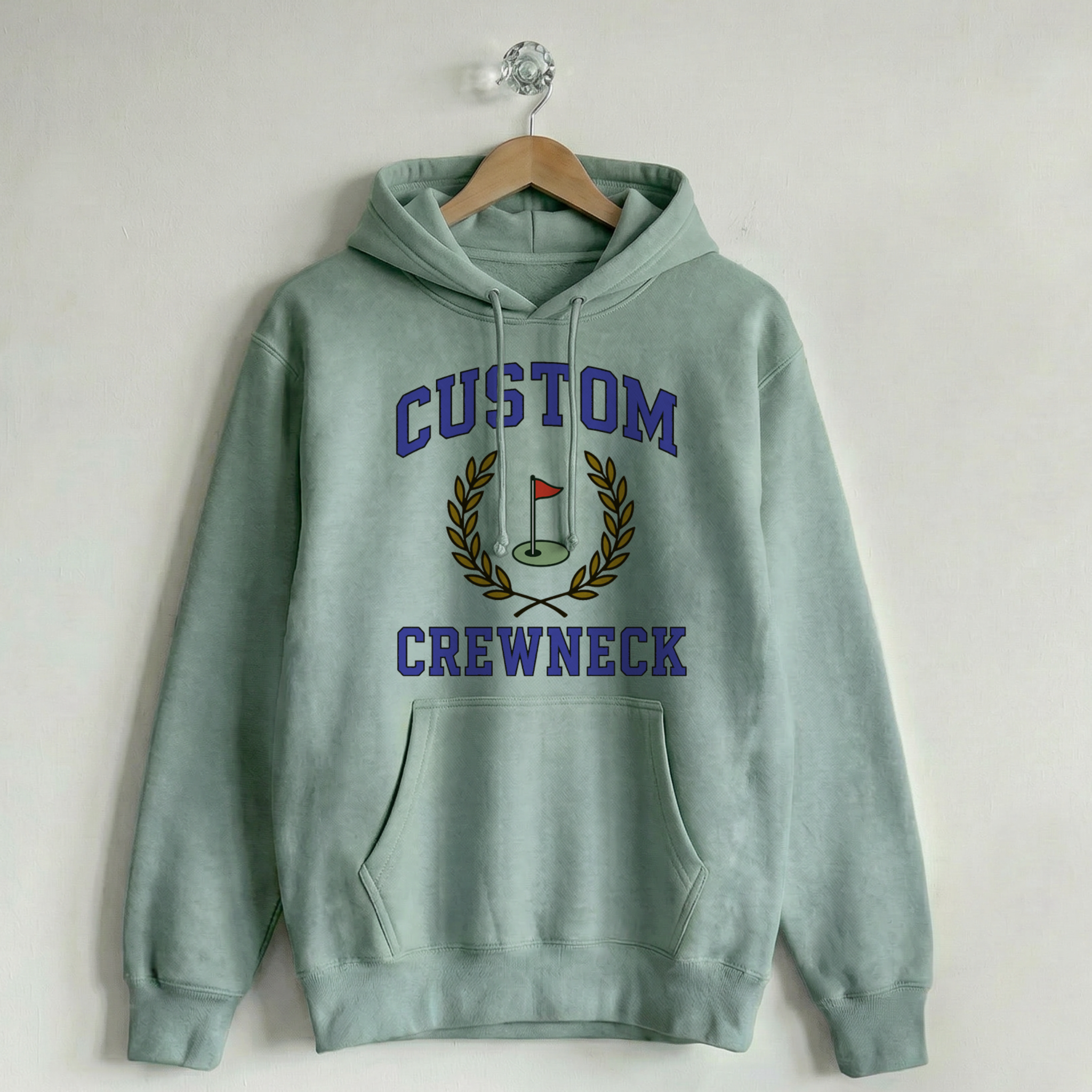 Custom Vintage Hoodie Sweatshirt Collegiate Unconventional Green