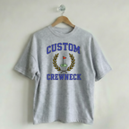 Custom Vintage Graphic Tee Collegiate Varsity Gray