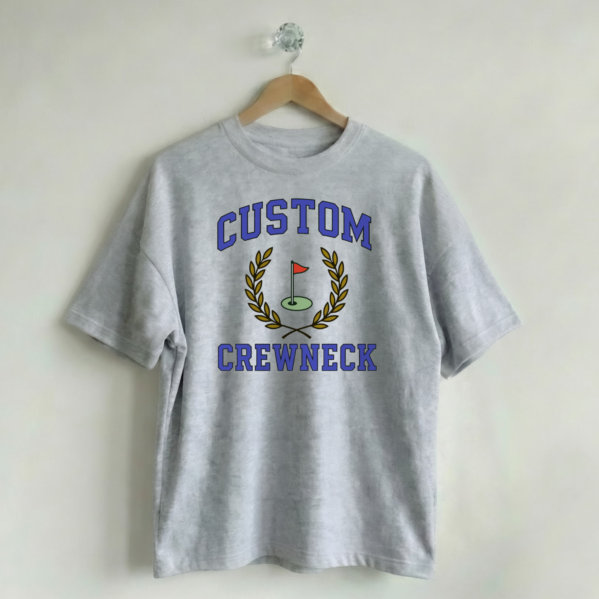Custom Vintage Graphic Tee Collegiate Varsity Gray
