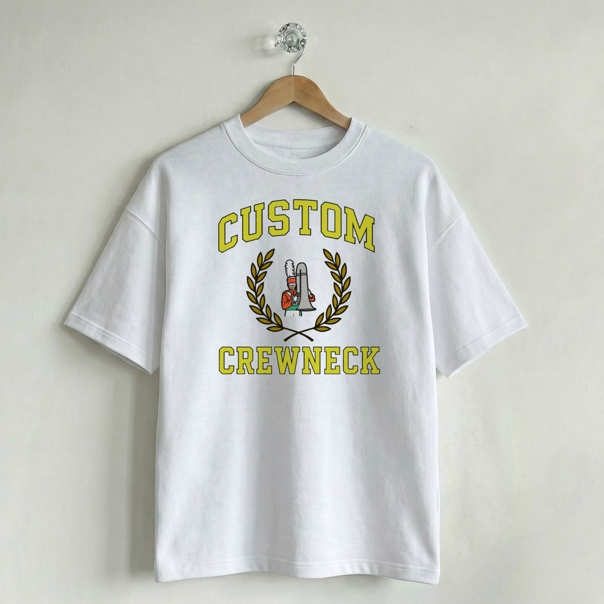 Custom Vintage Graphic Tee Collegiate White