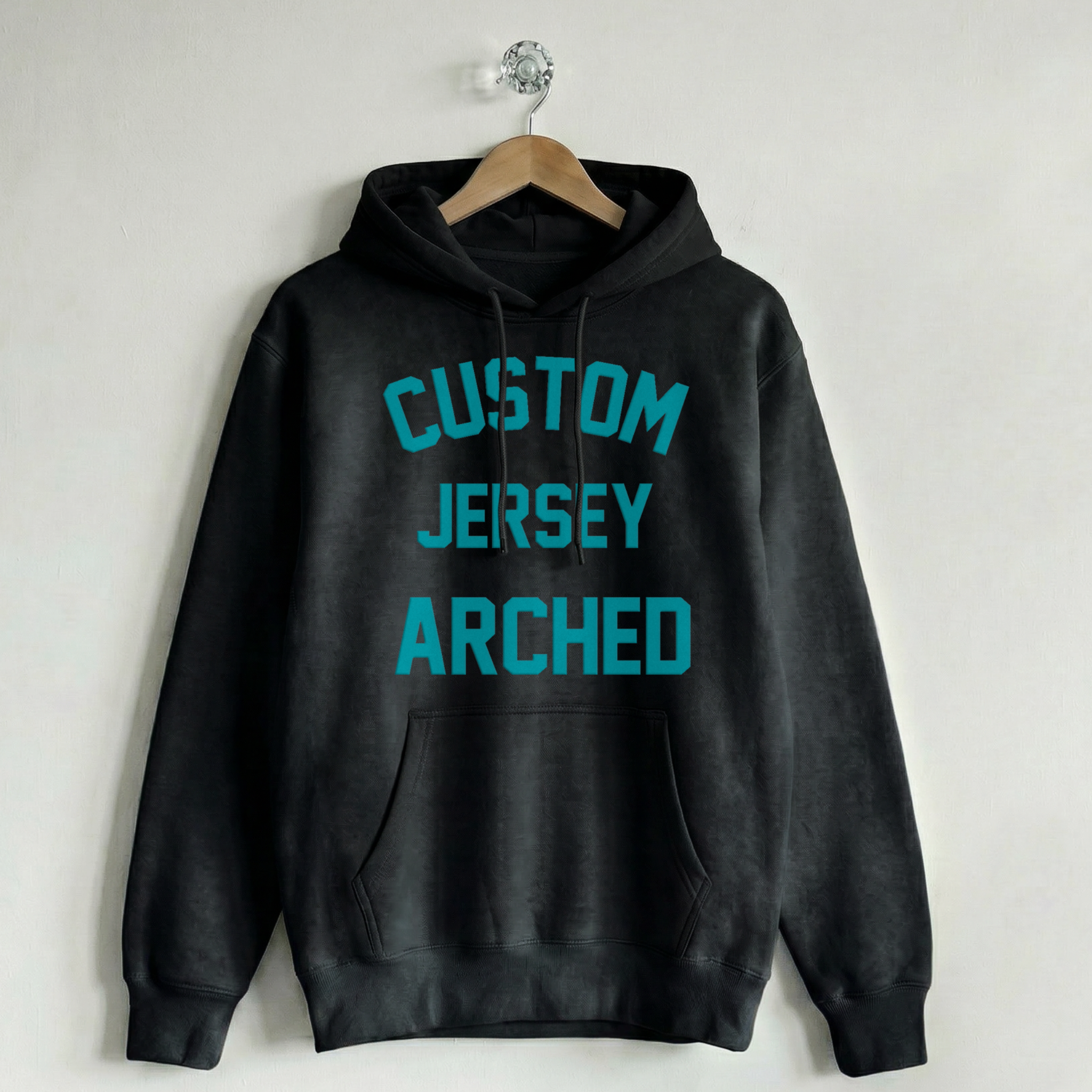 Custom Vintage Hoodie Sweatshirt Jersey Arched Midnight