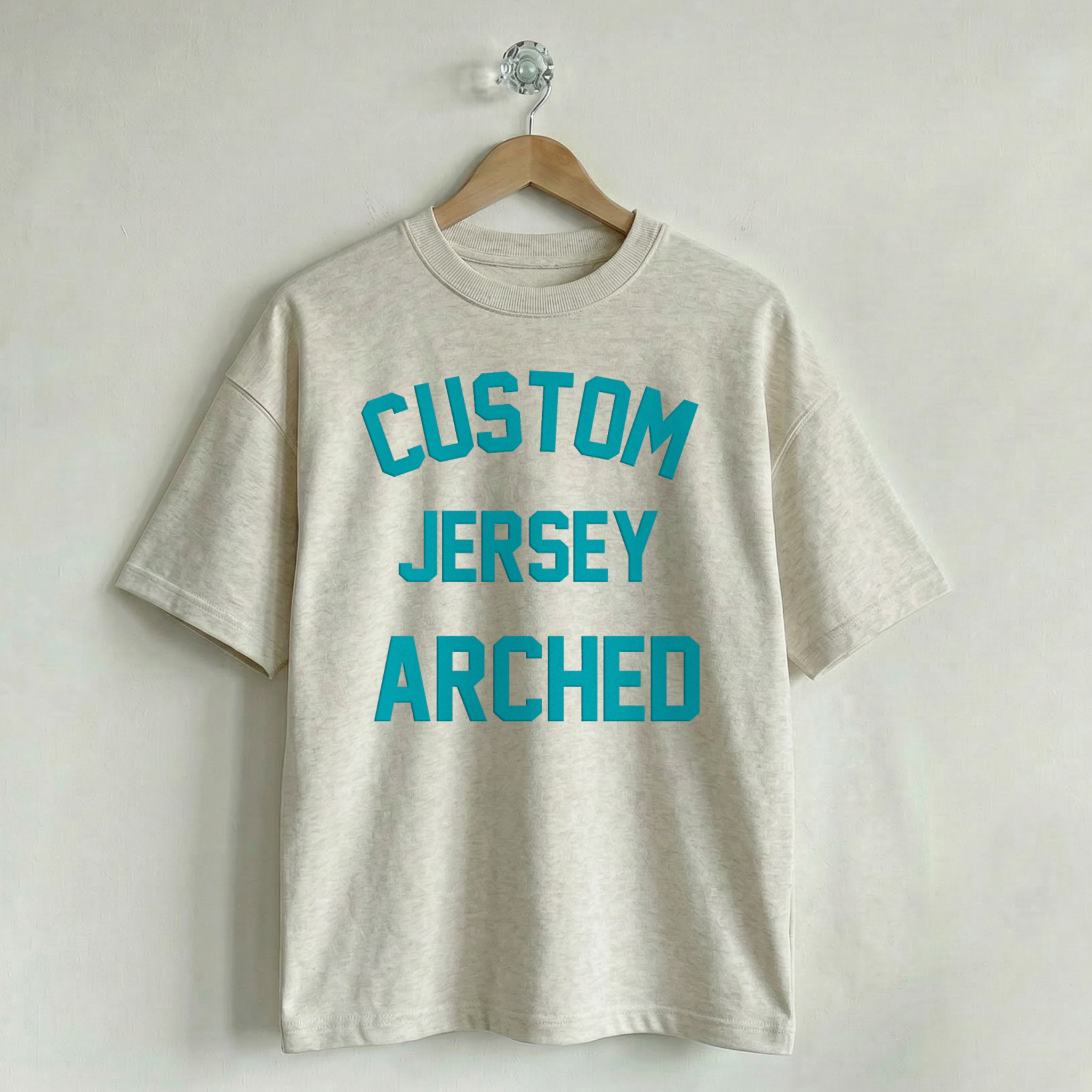 Custom Vintage Graphic Tee Jersey Arched Creamy Ash
