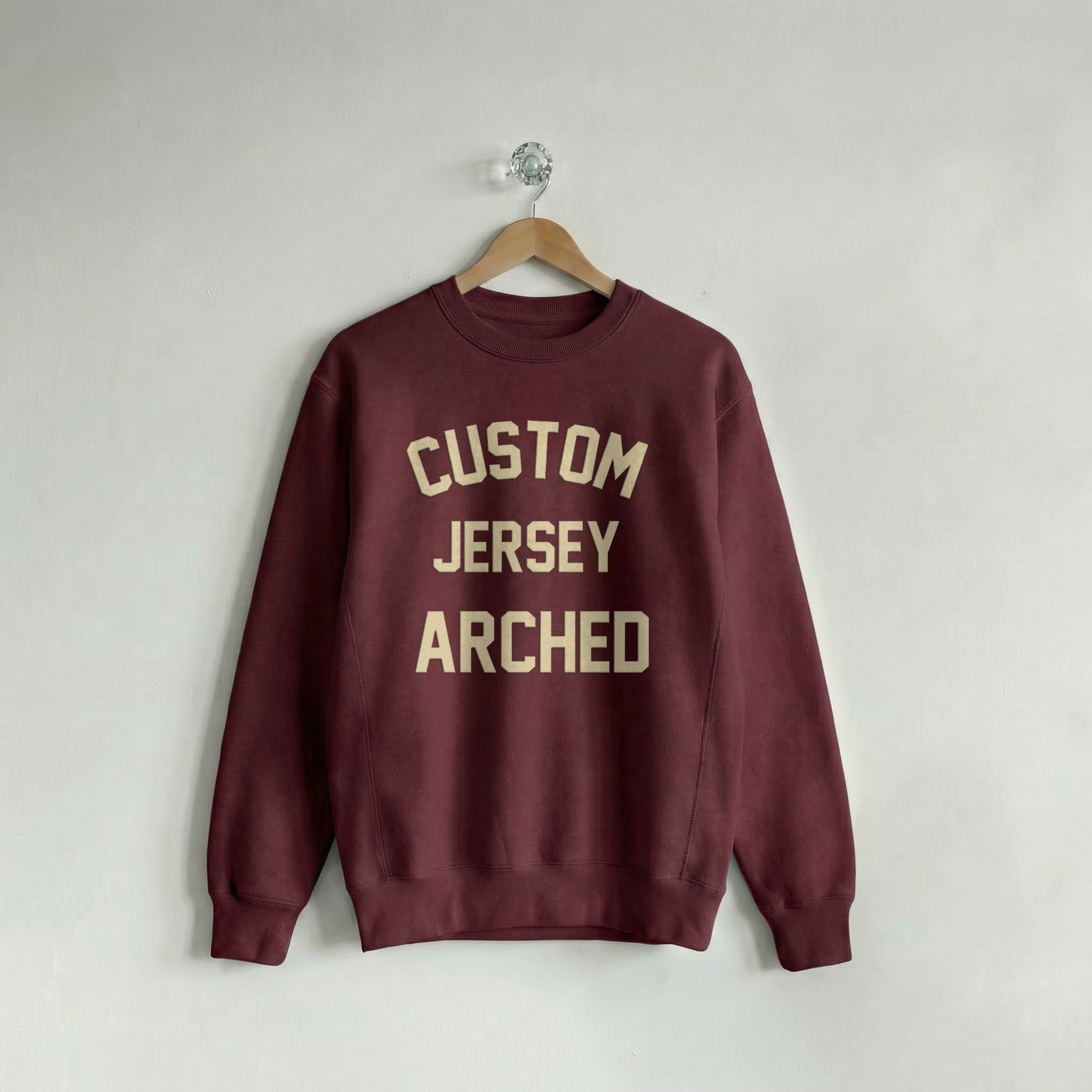 Custom Crew Jersey Arched Maroon