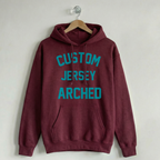 Custom Vintage Hoodie Sweatshirt Jersey Arched Maroon