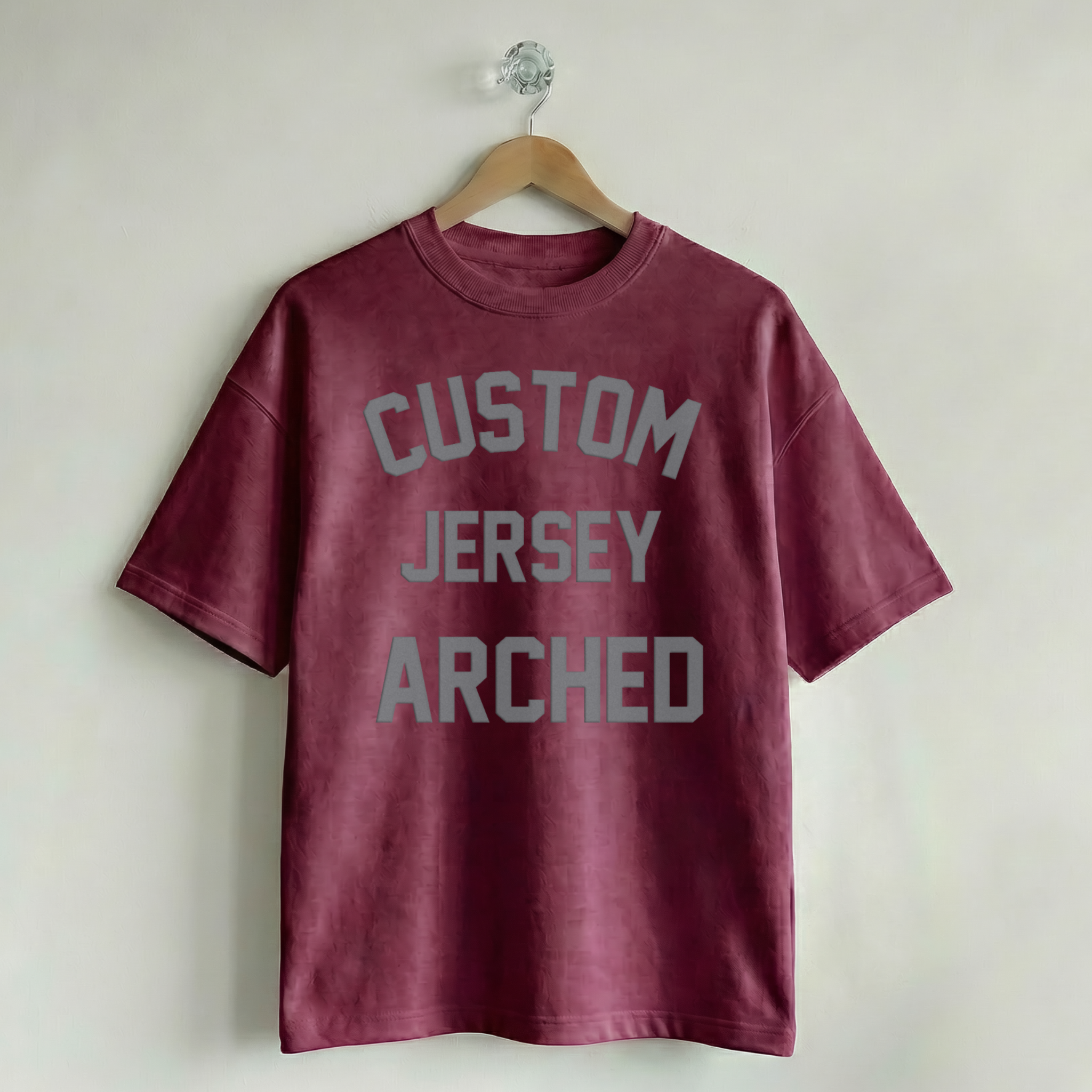 Custom Vintage Graphic Tee Jersey Arched Maroon