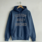 Custom Vintage Hoodie Sweatshirt Jersey Arched Navy