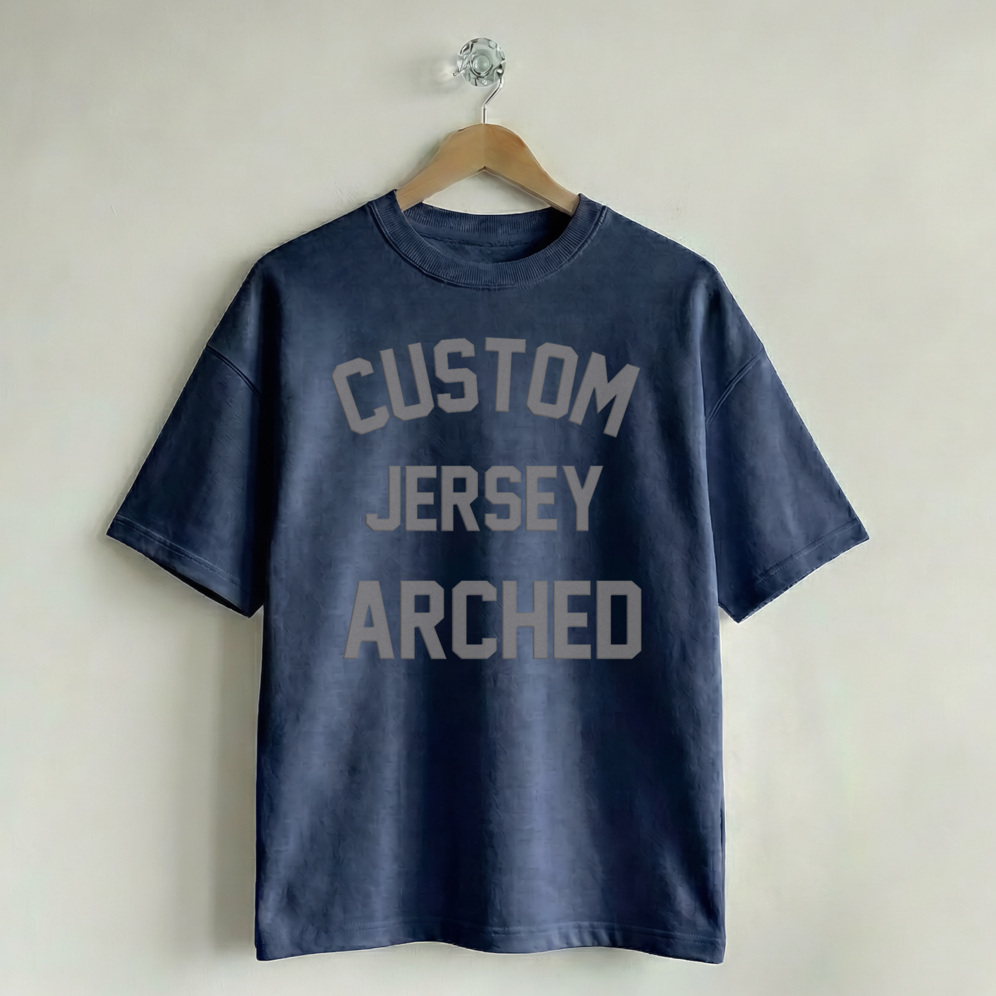 Custom Vintage Graphic Tee Jersey Arched Navy