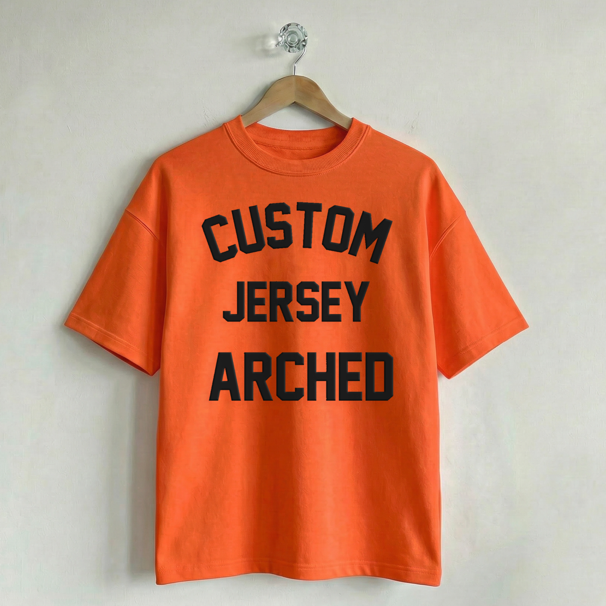 Custom Vintage Graphic Tee Jersey Arched Orange
