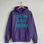 Custom Vintage Hoodie Sweatshirt Jersey Arched Purple