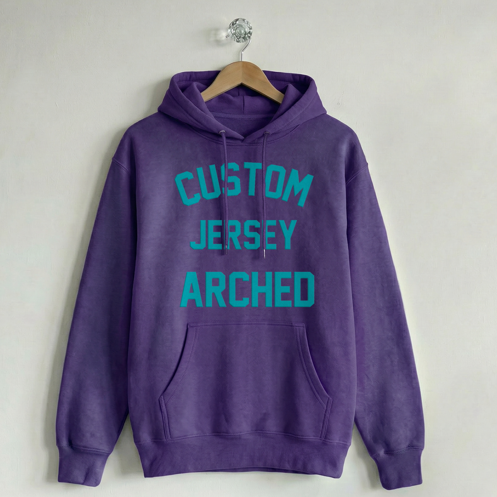 Custom Vintage Hoodie Sweatshirt Jersey Arched Purple