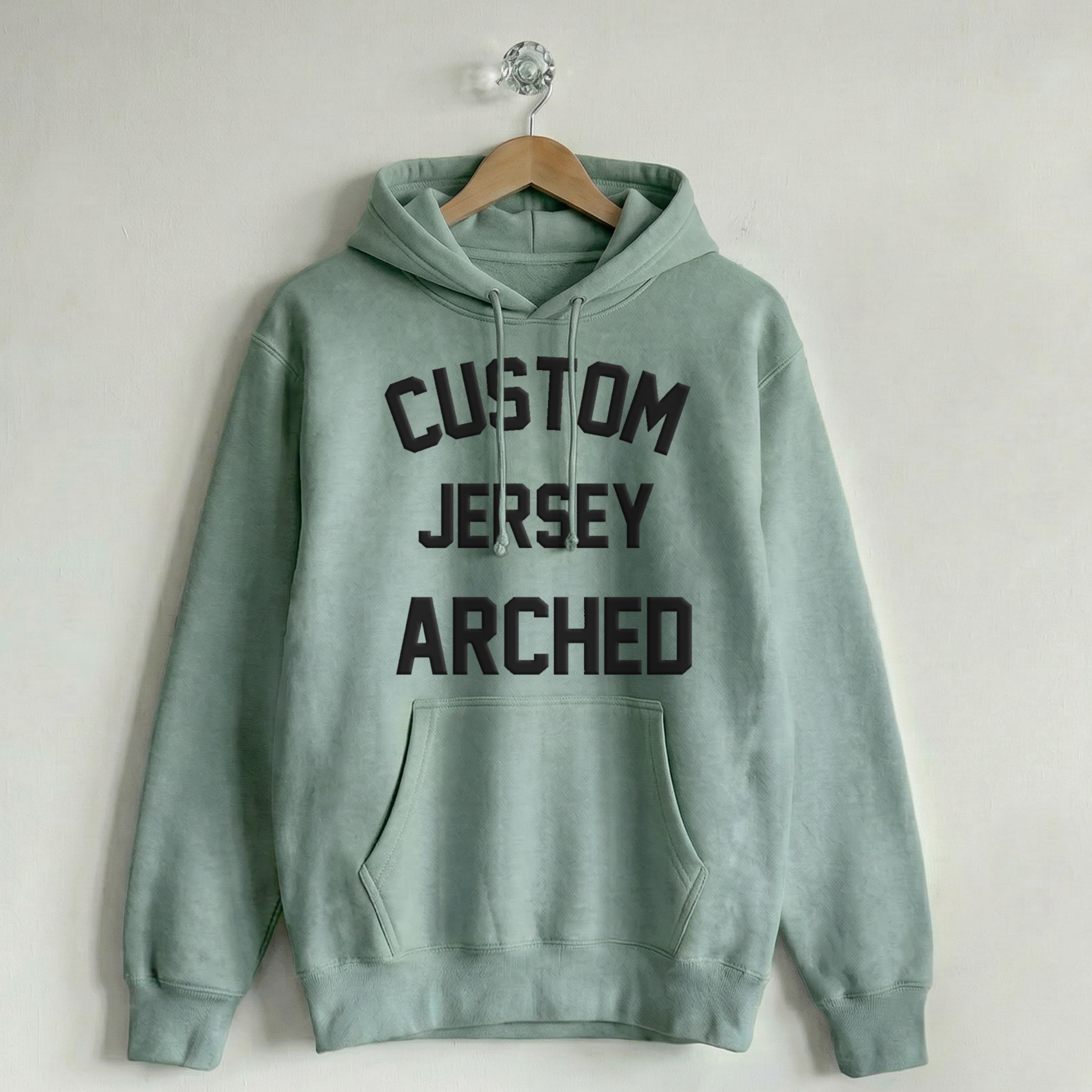 Custom Vintage Hoodie Sweatshirt Jersey Arched Unconventional Green
